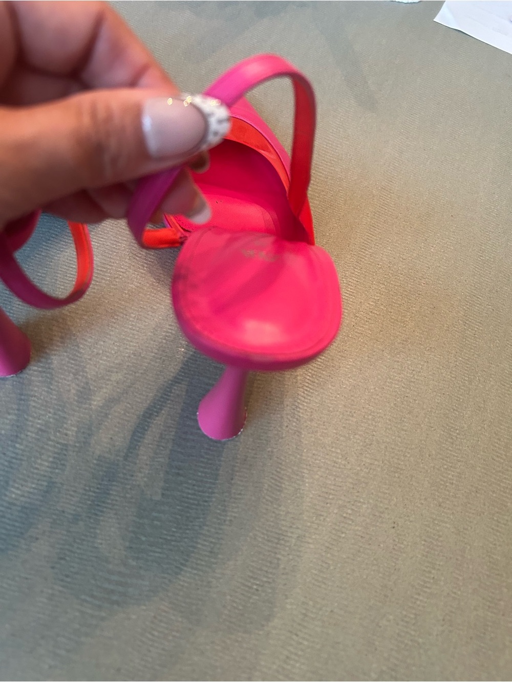 Zara Hot Pink and Red Pointed Slingback Heels size 38 euro - Picture 6 of 13
